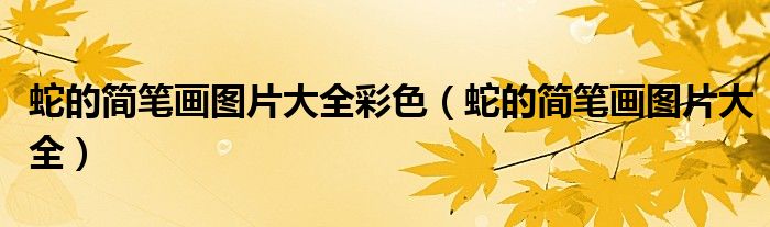 蛇的简笔画图片大全彩色（蛇的简笔画图片大全）
