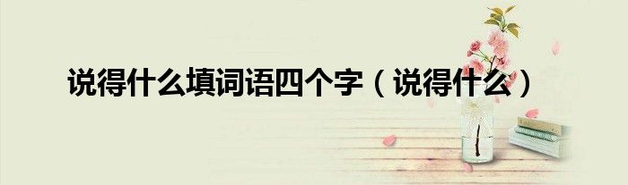 说得什么填词语四个字（说得什么）