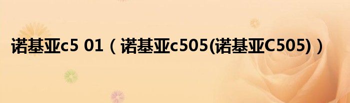 诺基亚c5 01（诺基亚c505(诺基亚C505)）